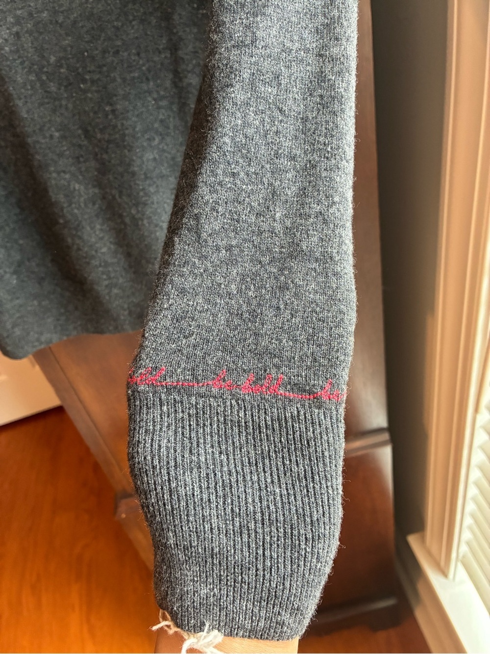 Banana Republic Italian Merino Blend Merino Wool Crewneck Sweater Gray Small - Picture 5 of 7